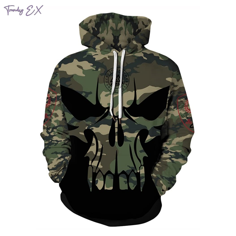 Outdoor Sport Hoodie - Herren Sweatshirt 3D Totenkopf Digitaldruck Street