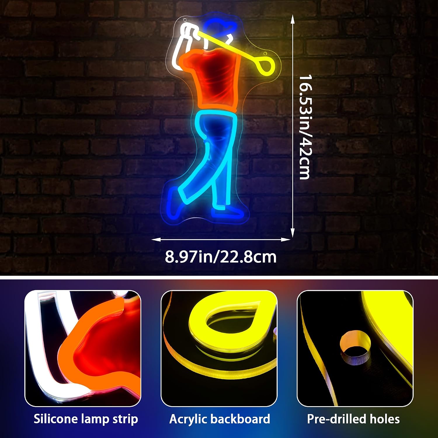 Golfer-Swing-Neonschild, USB-b – Outdoor Sport Club Bewertung und Preis