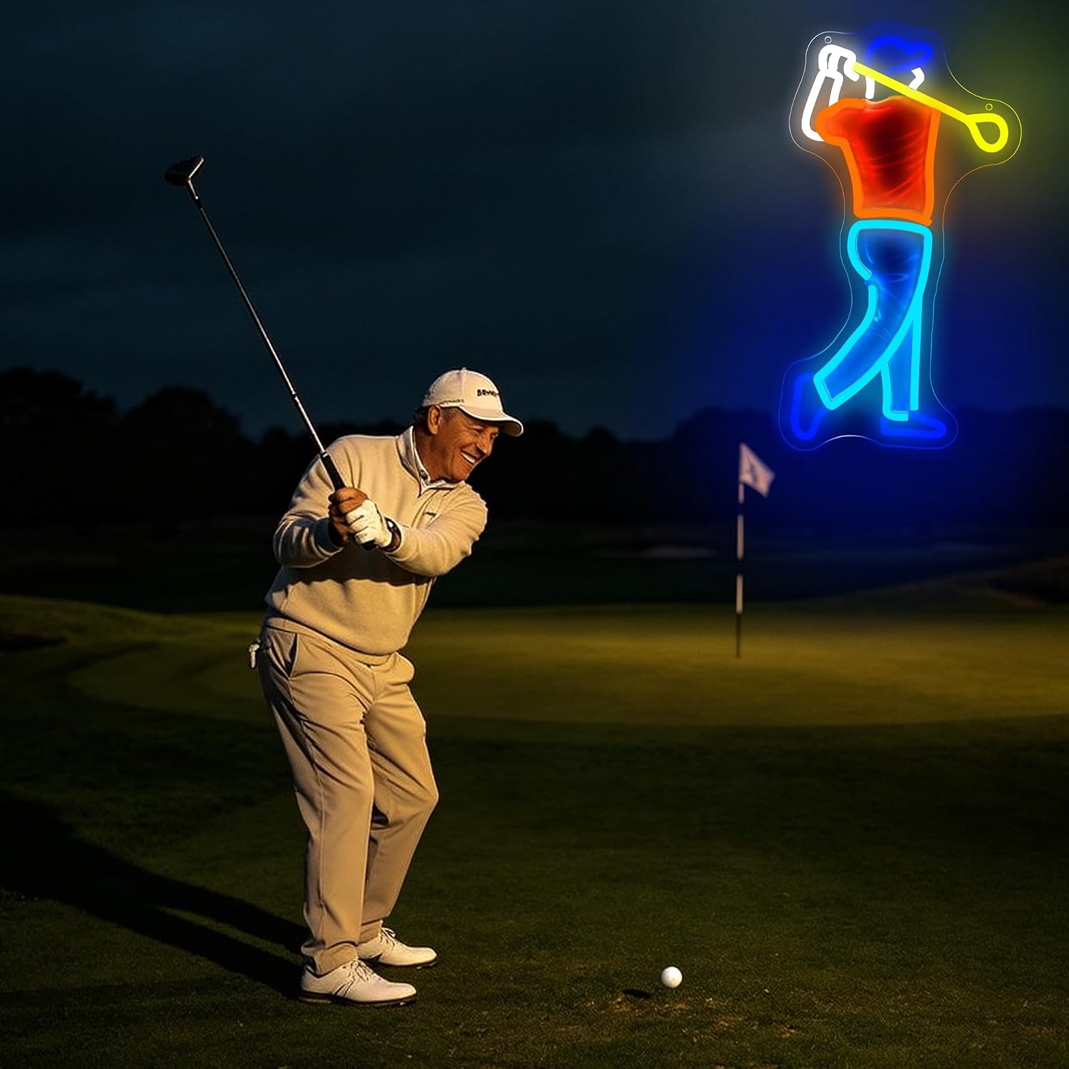 Golfer-Swing-Neonschild, USB-b – Outdoor Sport Club Bewertung und Preis